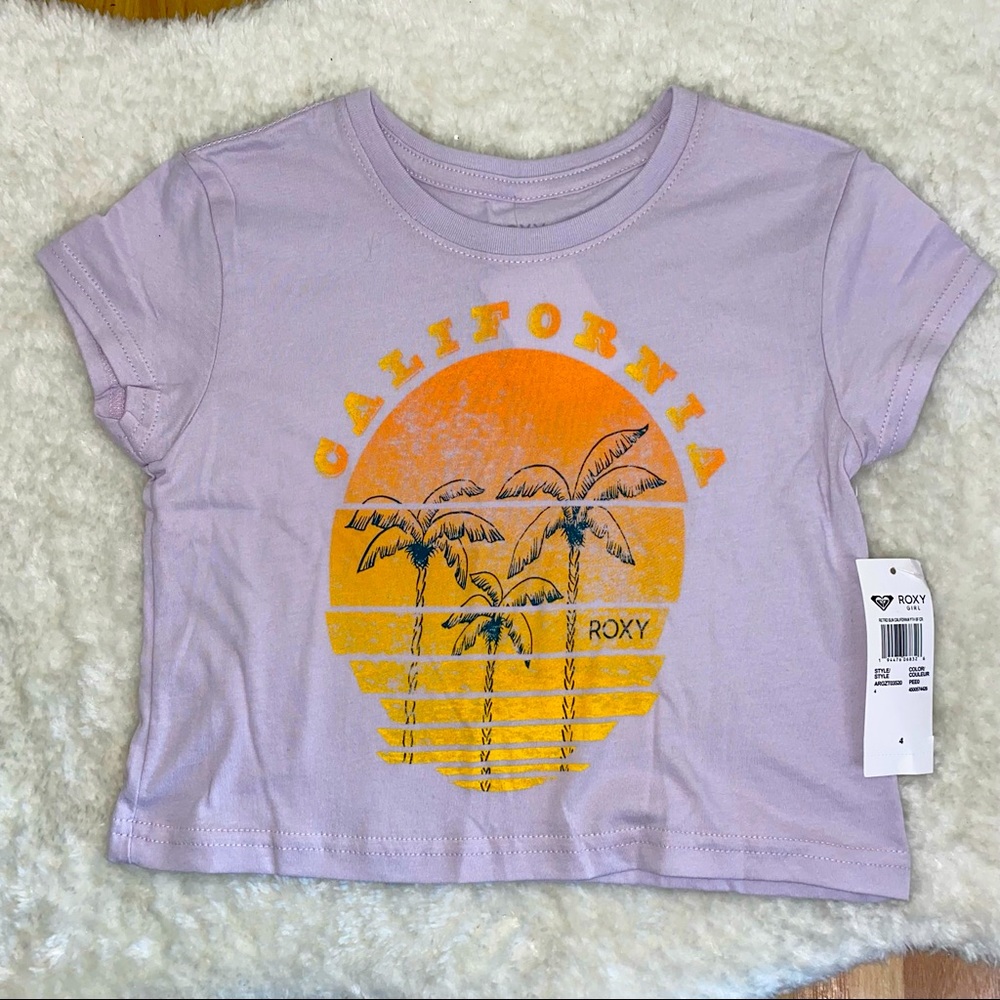 NEW Roxy Purple California Graphic Tee Girls Sz 4
